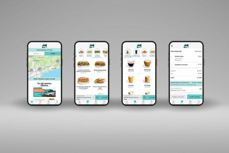 Mobile app communicates progress to pickup location